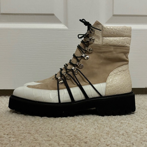 Freda Salvador Claudia Lace-Up Boots in Khaki - Picture 9 of 11